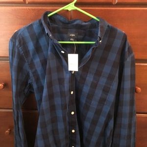 NWT Jcrew blue plaid button up
